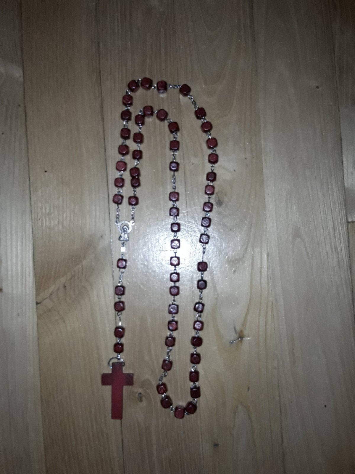 Houten rozenkrans, Ophalen of Verzenden, Zo goed als nieuw, Sieraad, Christendom | Katholiek