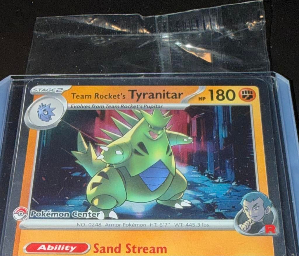 Sealed Stamped (Pokémon Center) Tyranitar DRI 96/182, Ophalen of Verzenden, Zo goed als nieuw, Losse kaart, Foil