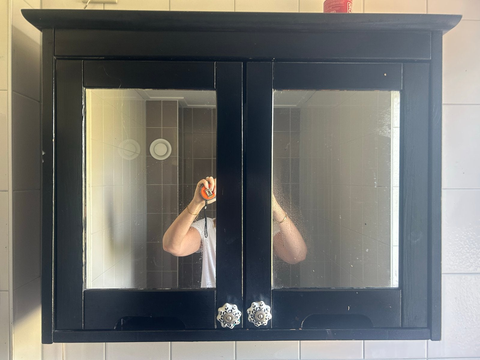 Badkamerkastje, spiegelkast zwart hout, Doe-het-zelf en Verbouw, Ophalen, Gebruikt, Bad