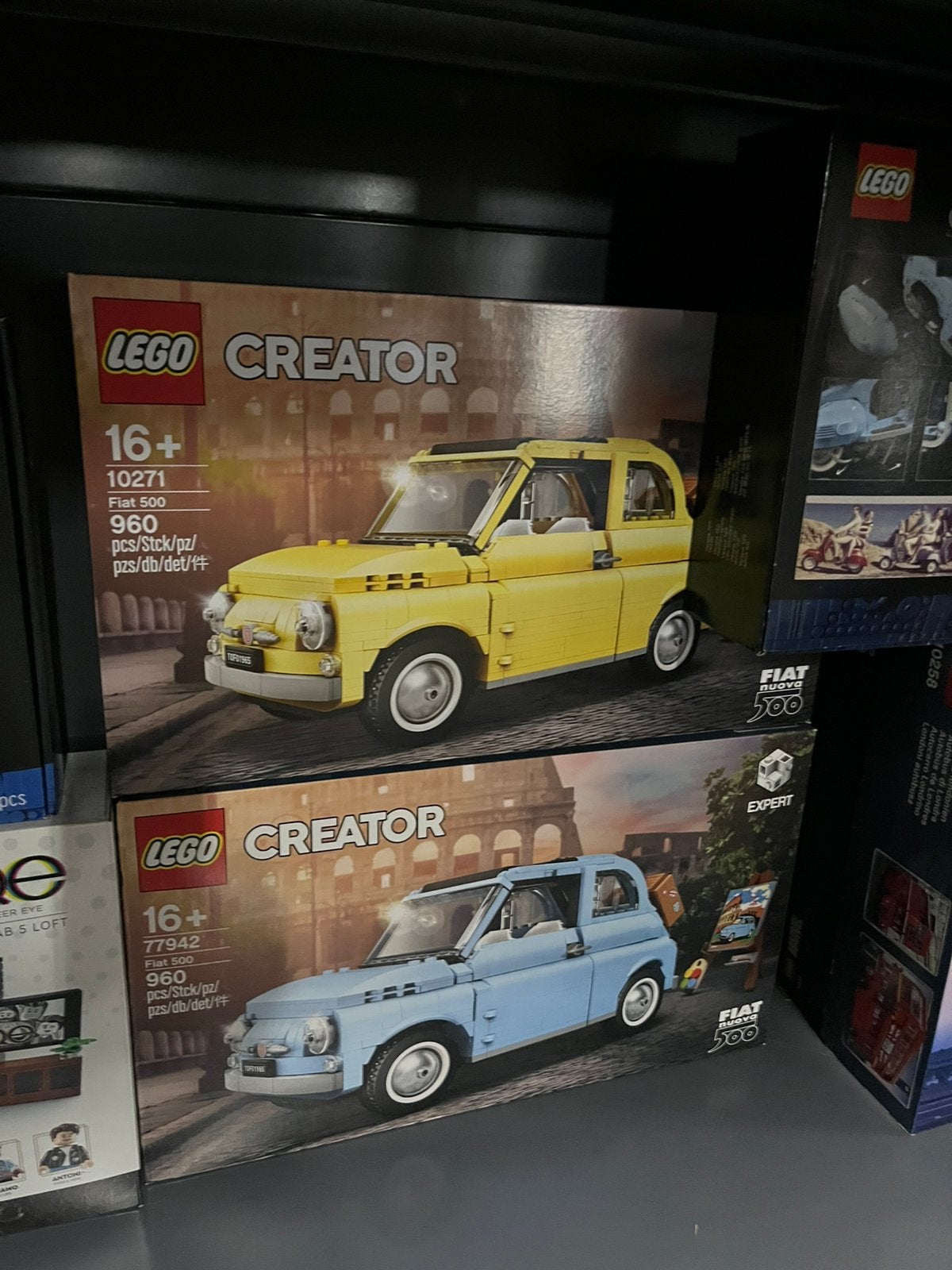 Lego gele fiat 10271 blauwe 77942 nieuw misb, Kinderen en Baby's, Ophalen of Verzenden, Zo goed als nieuw