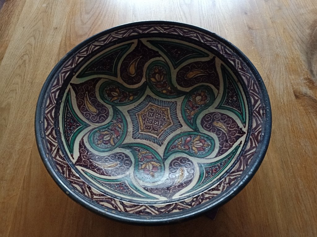 vintage schaal, Huis en Inrichting, Ophalen, Gebruikt, Rond, Steen of Aardewerk
