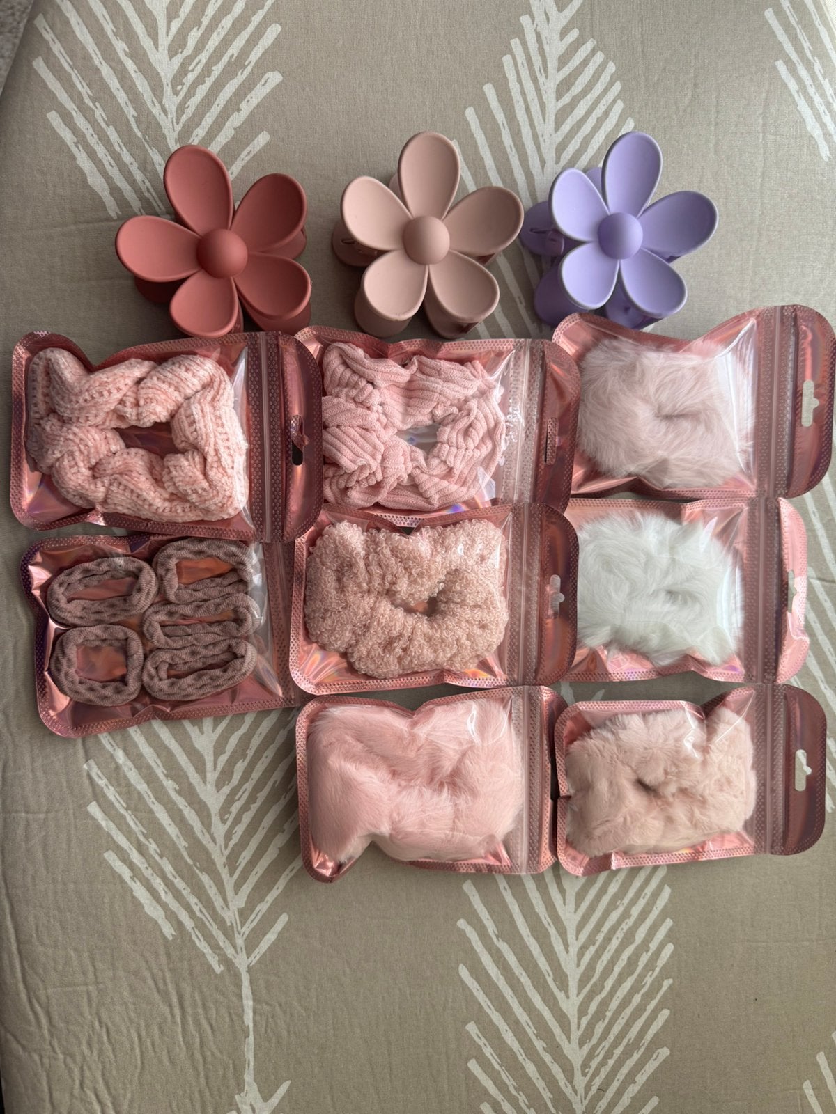 Haar klemmen en elastiekjes roze tinten, Verzenden, Nieuw