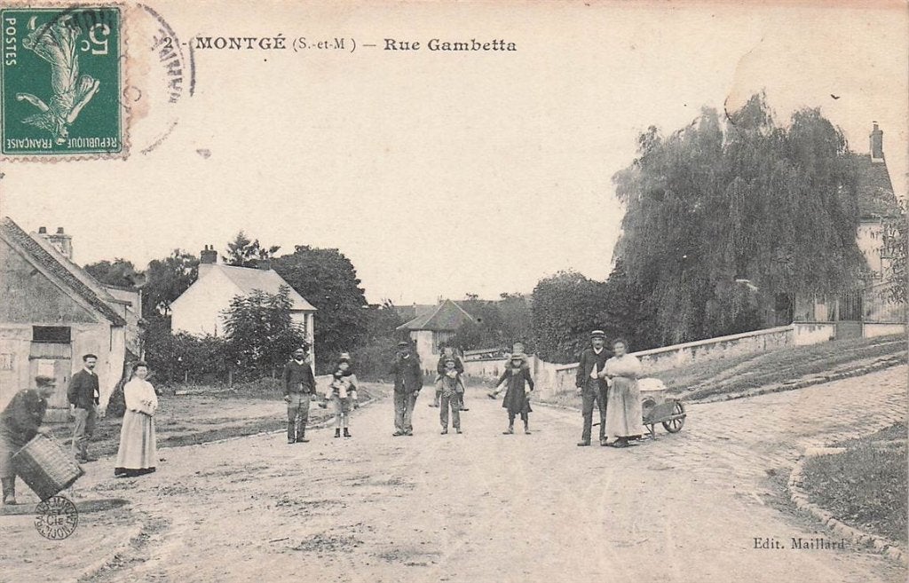 702-405-011 Montge (S.-Et-M) Rue Gambetta, Verzenden, Voor 1920, Frankrijk