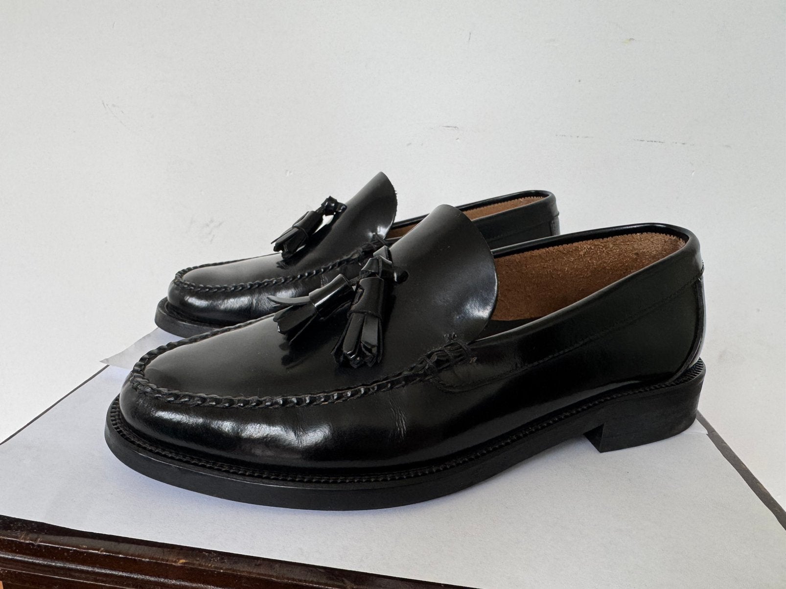 Zwarte handgemaakte leren loafers Terra Amsterdam maat 39, Ophalen of Verzenden, Zo goed als nieuw, Instappers, Zwart