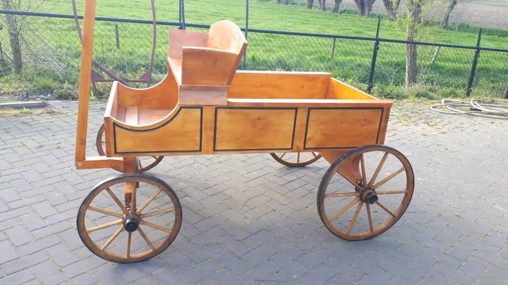 boerenwagen klein wagentje bokkenwagen kaasbrik marktwagen, Antiek en Kunst, Ophalen