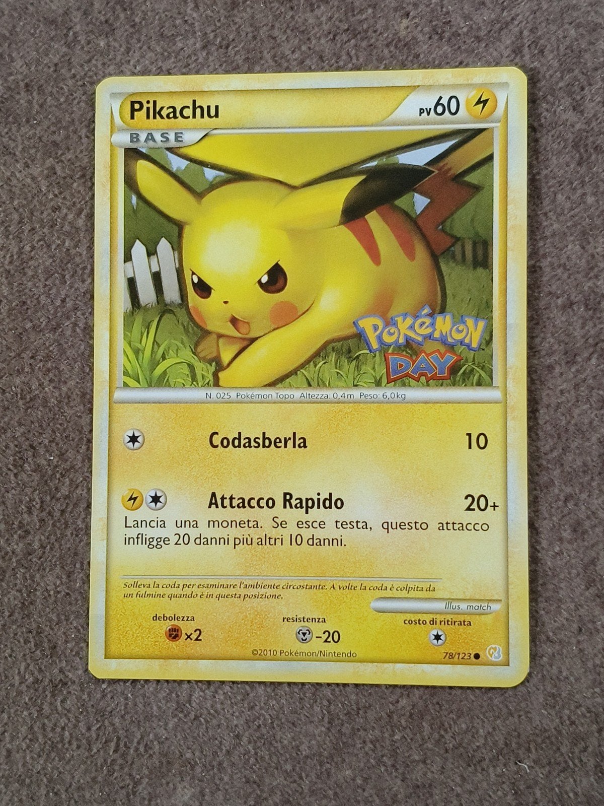 Pikachu Pokémon Day Promo Kaart