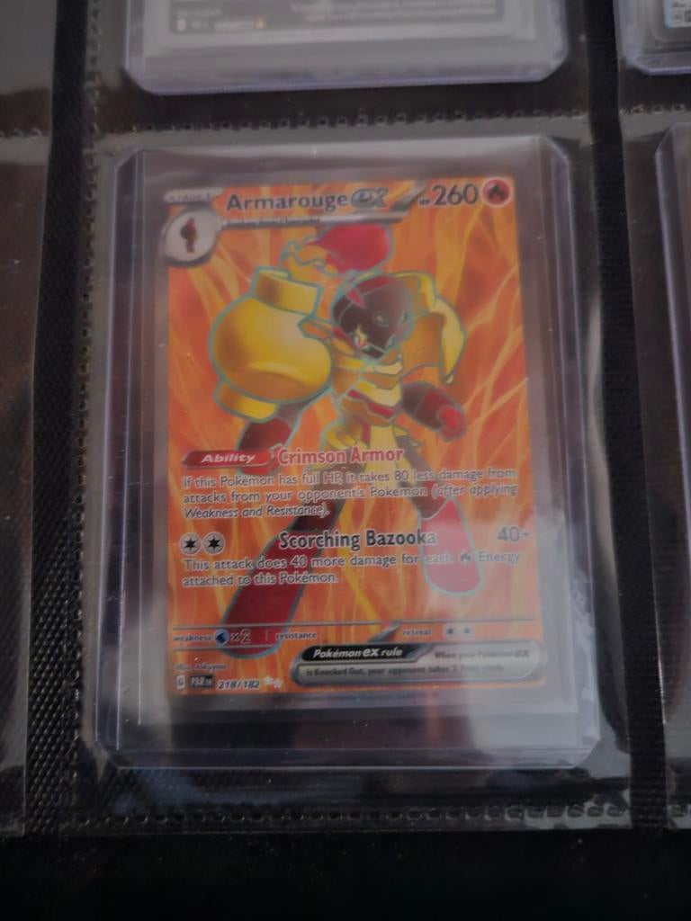 Pokemon Armarouge ex 218/182 Paradox Rift, Ophalen of Verzenden, Zo goed als nieuw, Losse kaart, Foil