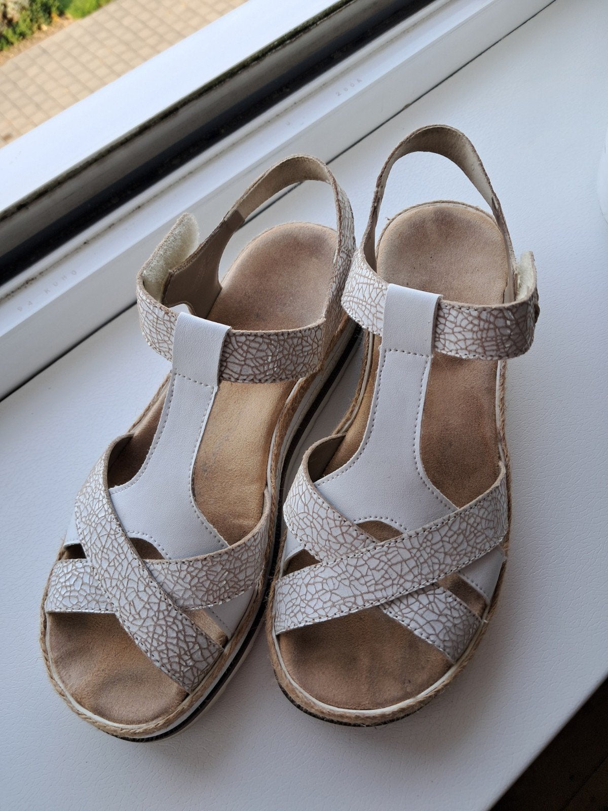 Rieker Sandalen - Comfortabele Dames Sandalen, Ophalen, Wit, Sandalen of Muiltjes, Gedragen