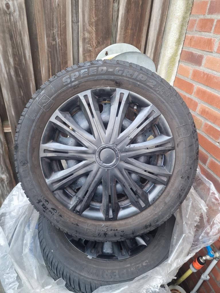 Semperit Speed-Grip 2 alleseizoenbanden op stalen velgen, Auto-onderdelen, Banden en Velgen, Ophalen, Gebruikt, 16 inch, Banden en Velgen