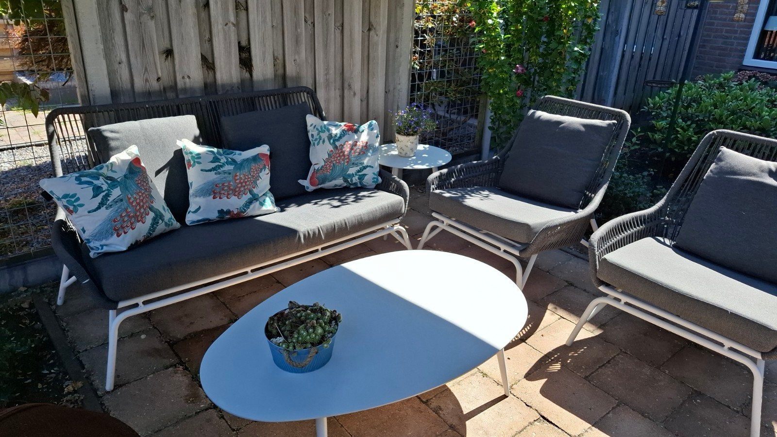 wegens aanschaf hogere tuinset, 2 zitplaatsen, Overige materialen, Gebruikt, Ophalen of Verzenden