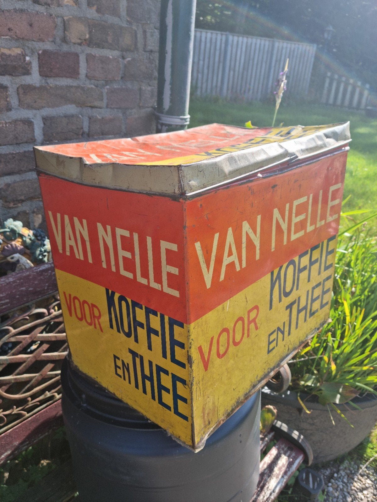 2 x Van Nelle voor Koffie en Thee winkelblik voorraad blik., Verzamelen, Ophalen of Verzenden, Zo goed als nieuw, Koffie, Van Nelle
