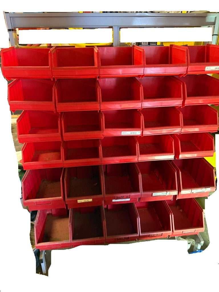 Opbergrek inclusief 30 bakjes van 2 maten., Ophalen, Gebruikt
