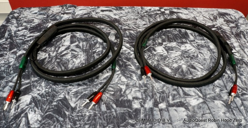 AudioQuest Robin Hood ZERO Luidsprekerkabel, 2.5 Meter, Ophalen of Verzenden, Zo goed als nieuw, 2 tot 5 meter, Luidsprekerkabel