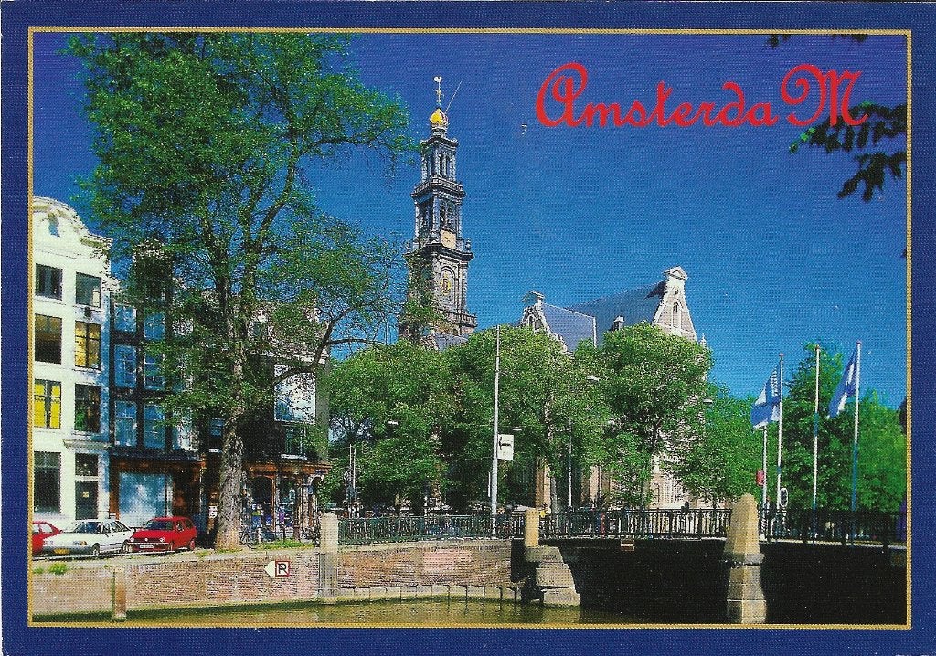Ansichtkaart  	Amsterdam	Westerkerk, Verzenden, 1980 tot heden, Gelopen, Noord-Holland