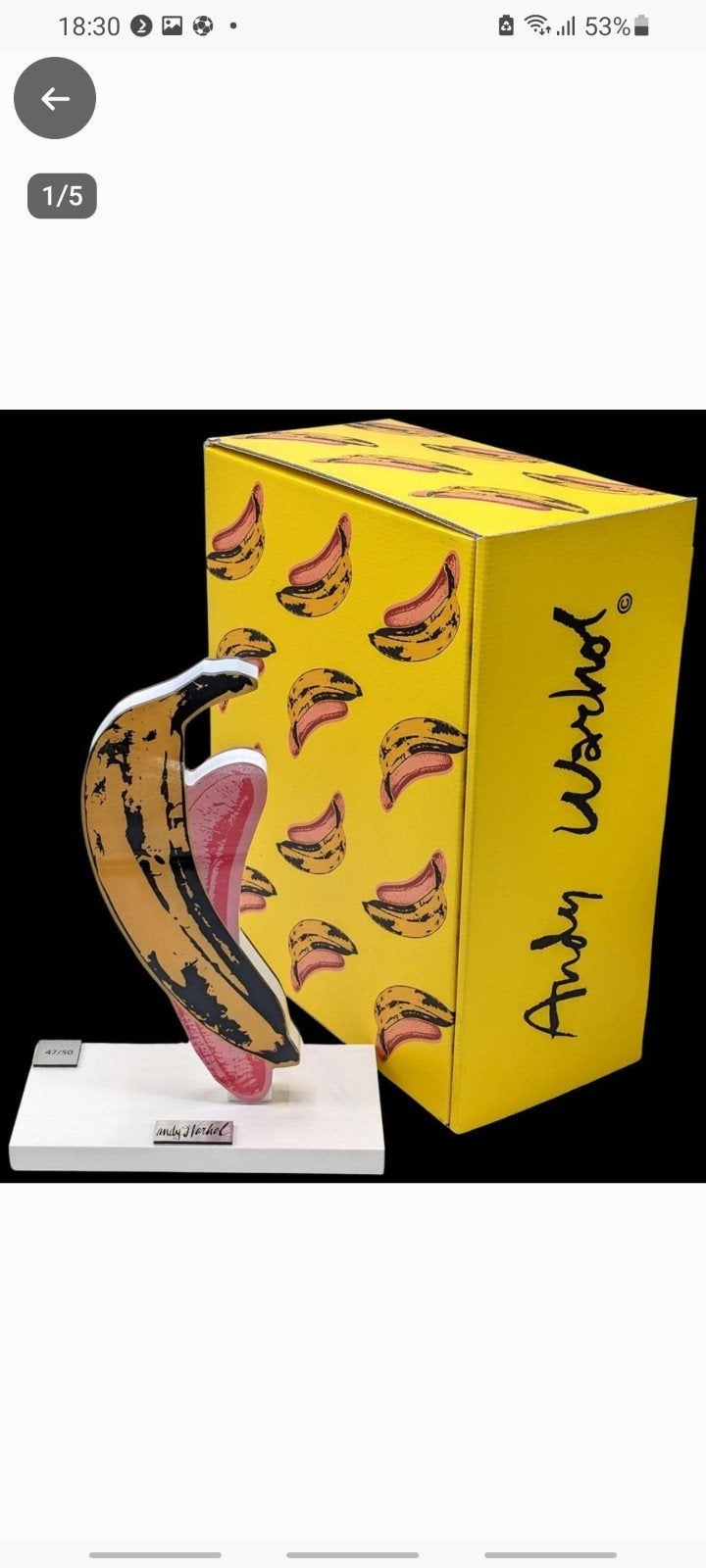 Andy Warhol Banaan Sculptuur - Limited Edition, Antiek en Kunst, Ophalen, Meerkleurig, Object, Gemerkt