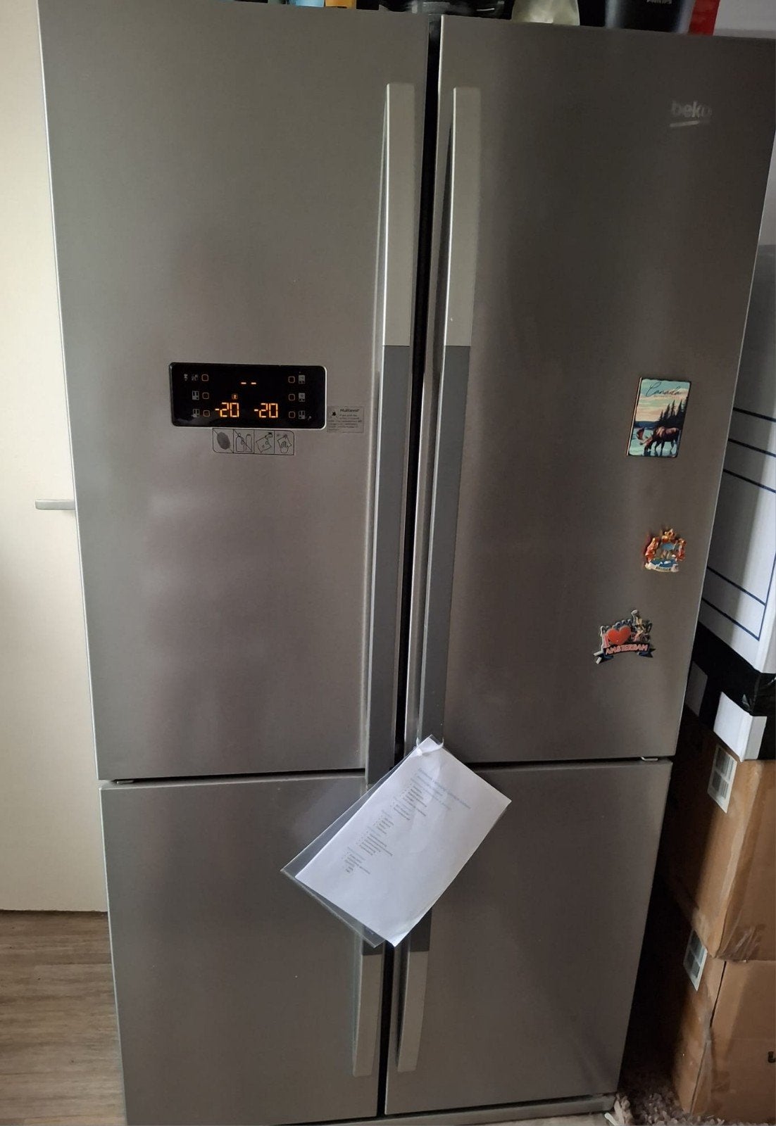 Beko Amerikaanse koelkast met vriesvak, Gebruikt, 200 liter of meer, 60 cm of meer, Met aparte vriezer