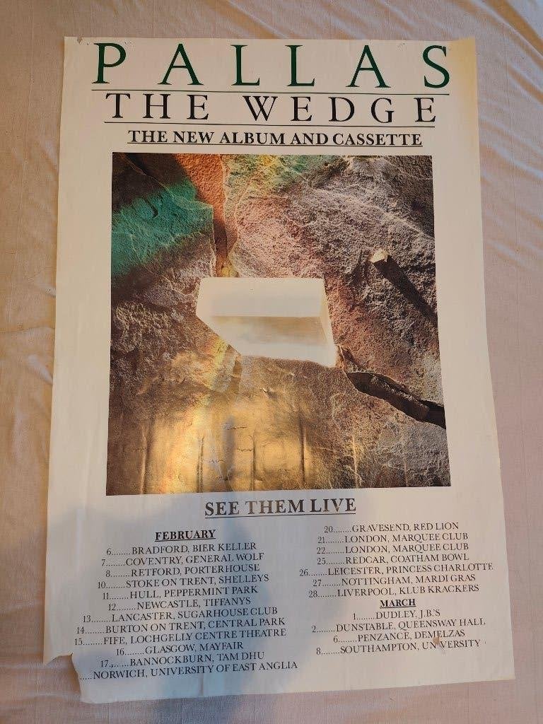 Poster Pallas - The Wedge 1986, Gebruikt, Overige typen, Ophalen of Verzenden, Poprock
