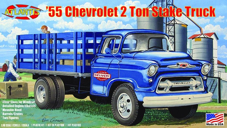 Atlantis 1955 Chevy Stake Truck with Glass ATL-H1401 1/48, Overige merken, 1:32 tot 1:50, Nieuw, Ophalen of Verzenden