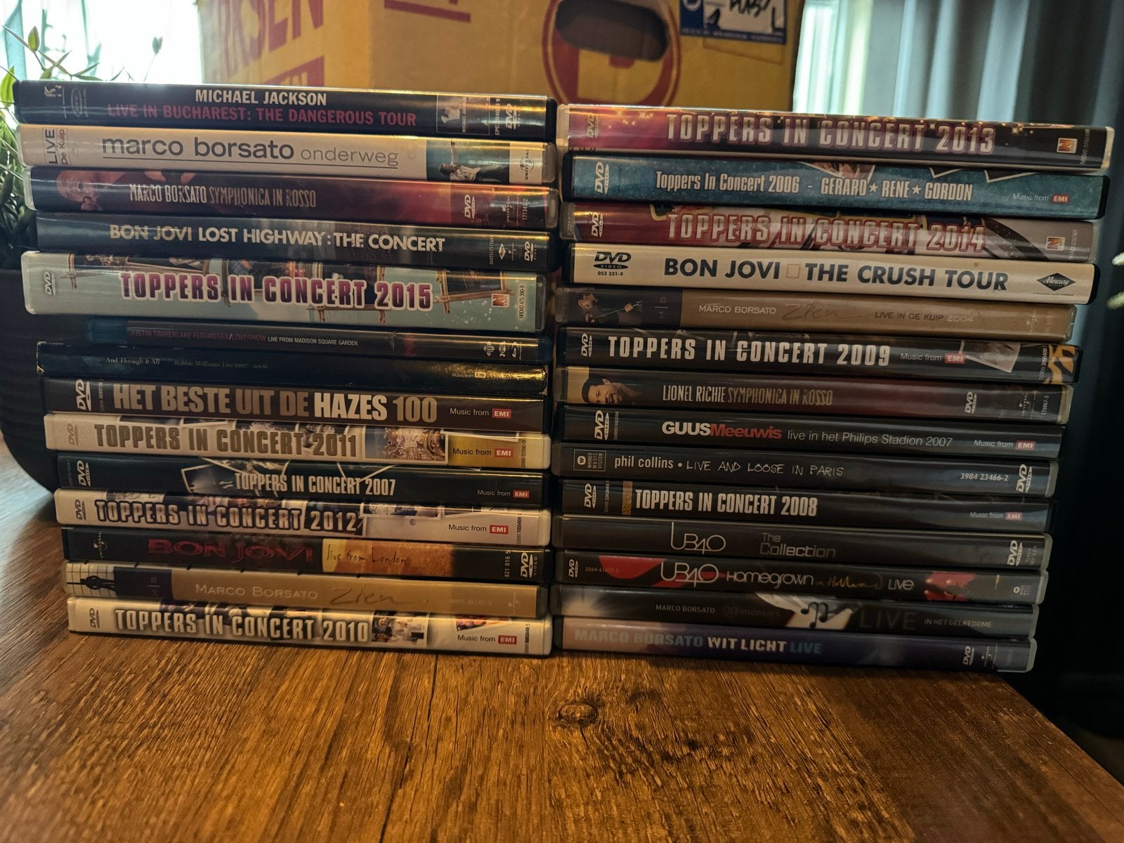 Grote collectie muziek-dvd's: Toppers, Bon Jovi, Marco Borsa, Alle leeftijden, Ophalen of Verzenden, Concert, Inclusief doosje