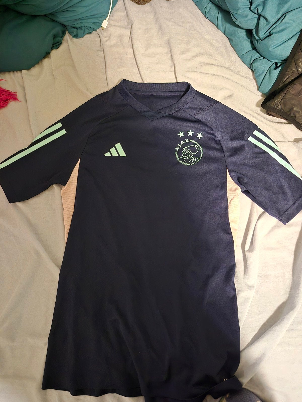 Origineel adidas Ajax Trainingsshirt 2023/2024 – Blauw – S, Ophalen of Verzenden, Zo goed als nieuw, Blauw, Voetbal