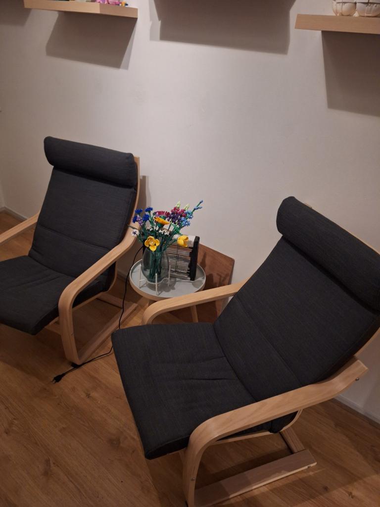 2 ikea stoelen in perfecte staat met dikke kussens, Huis en Inrichting, Stoelen, Ophalen, Zo goed als nieuw, Twee