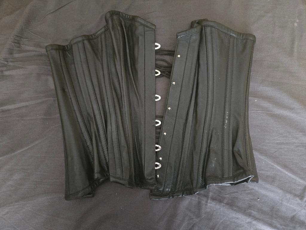 Nappa leer overbust corset 24inch, Ophalen, Zwart, Body of Korset