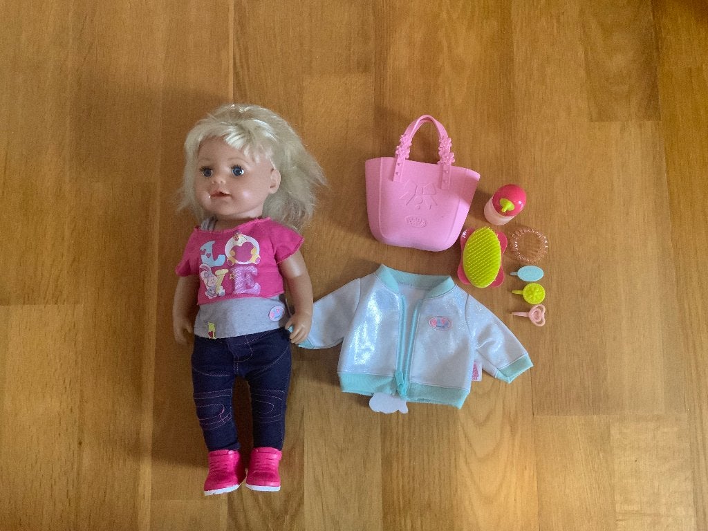 Pop Babyborn (45 cm) inclusief accessoires, Ophalen, Zo goed als nieuw, Babypop