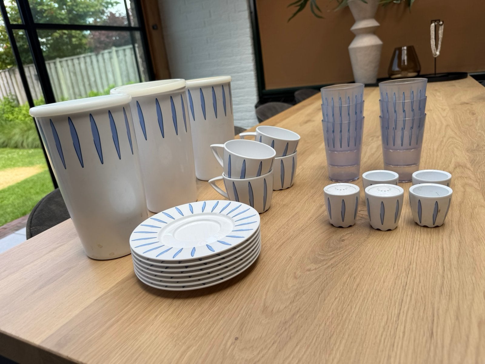 Rosti Mepal melamine campingservies – complete set, Ophalen of Verzenden, Gebruikt
