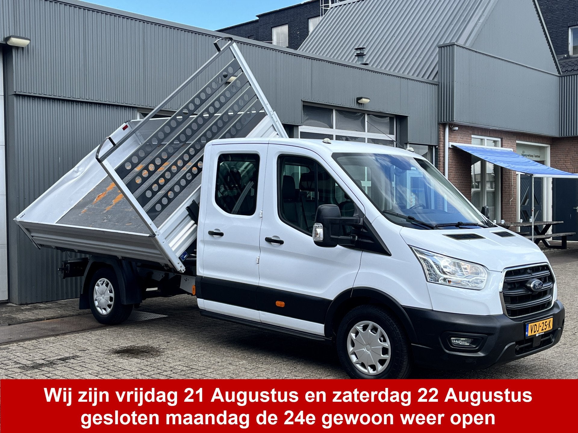 Ford Transit 350 2.0 TDCI DC 3-zijdenkipper Airco Cruise con, Auto's, Voorwielaandrijving, 4 cilinders, 7 stoelen, Wit