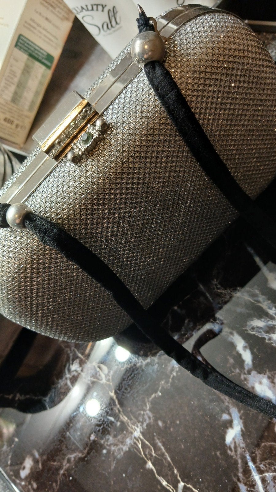 zilver glitter Clutch, Ophalen of Verzenden, Nieuw, Grijs, Avondtasje