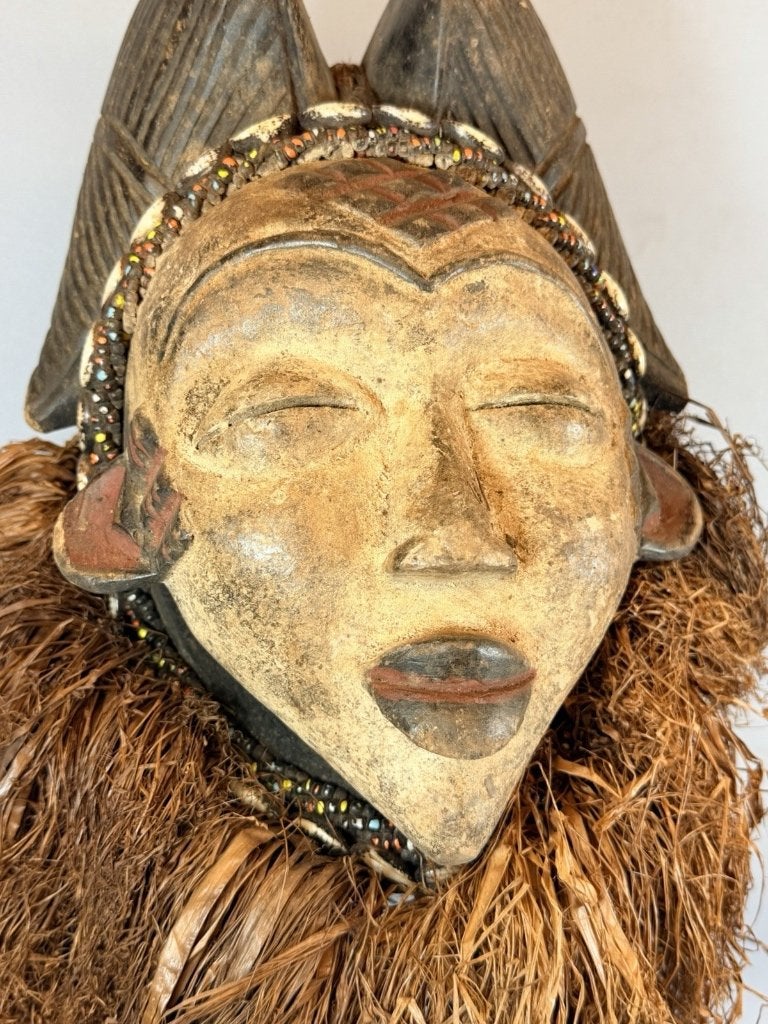 260822 - Mooi Afrikaans oud Punu masker - Gabon., Ophalen of Verzenden