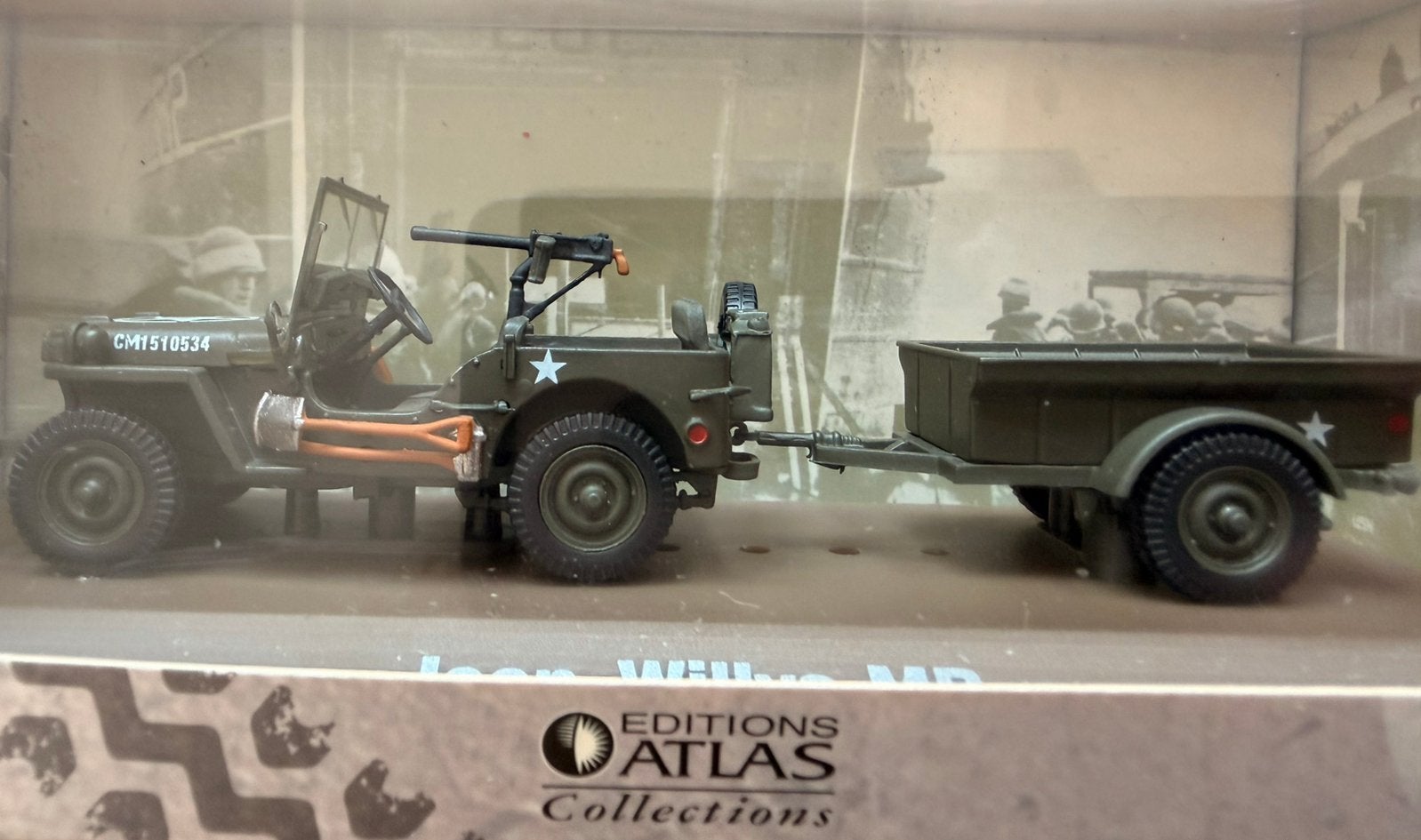 Jeep Willys met aanhanger - Atlas Editions schaalmodel, Verzenden, Nieuw, Overige typen