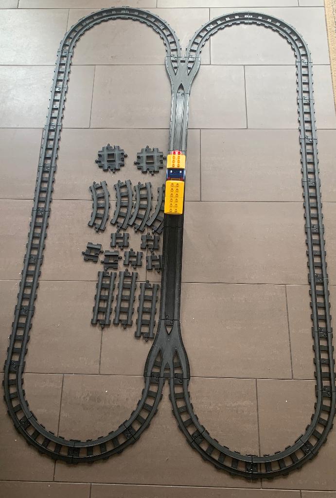 Duplo vintage treinbaan met brug wissel en veel spoor, Ophalen of Verzenden, Gebruikt, Complete set, Duplo
