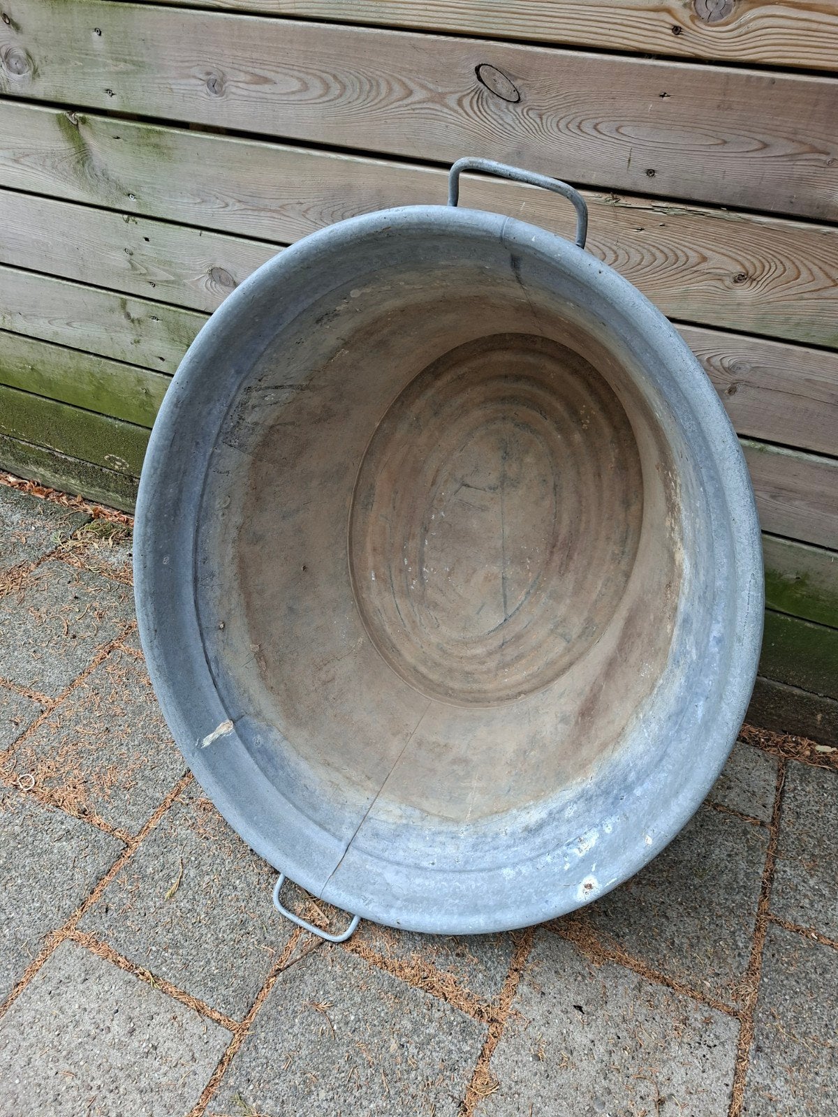 grote zinken teil idd voor plantjes in te zetten in de tuin, Ophalen, Rechthoekig, Hout