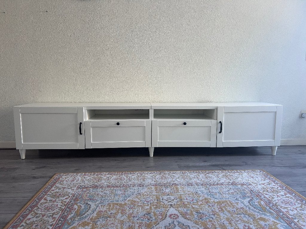 Wit TV meubel IKEA, Huis en Inrichting, Kasten | Televisiemeubels, Ophalen, Gebruikt, Klassiek, neutraal, 200 cm of meer