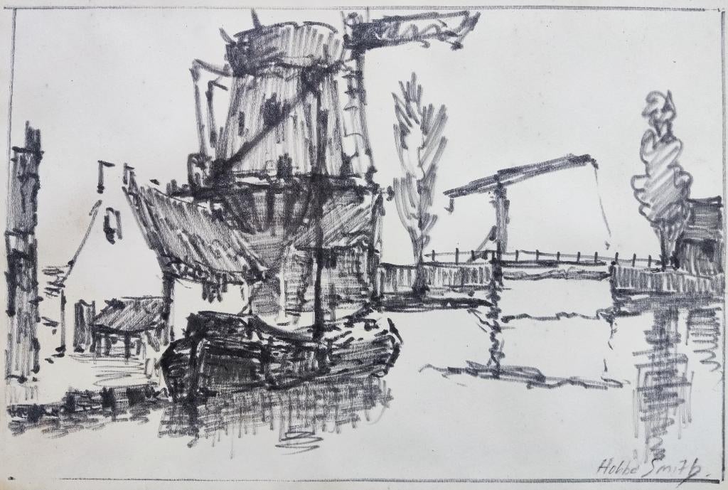 Hobbe Smith (1862-1942) - Vaart met molen, Ophalen of Verzenden