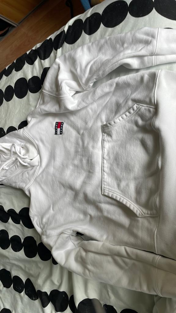 Tommy Jeans witte dames hoodie maat M, Kleding | Dames, Ophalen of Verzenden, Zo goed als nieuw, Maat 38/40 (M), Wit