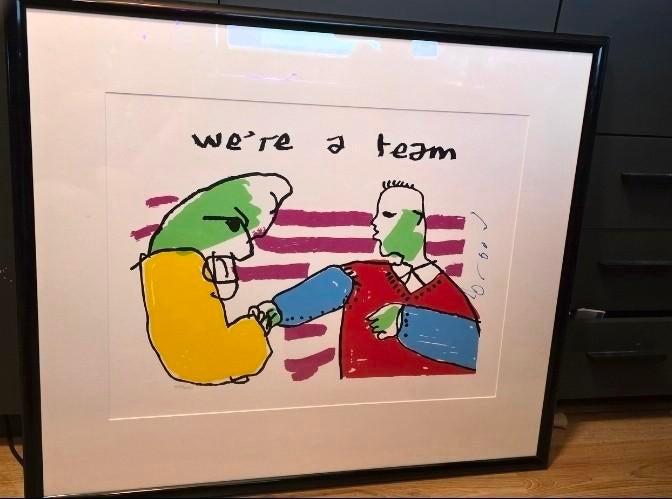 Herman Brood Litho "We're a team" - Handgesigneerd, Ophalen of Verzenden