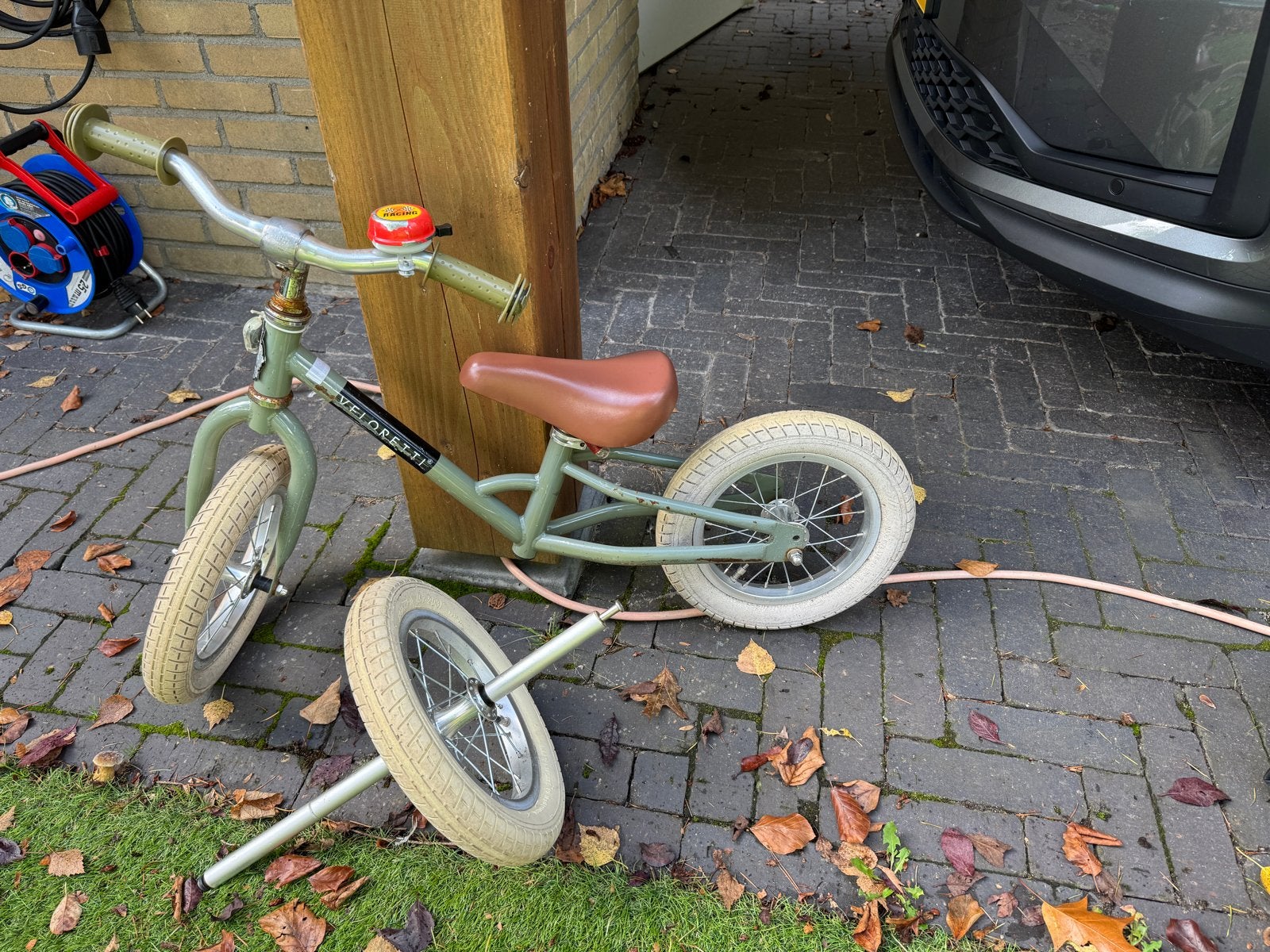 Veloretti loopfiets - Groen met bruin zadel, Ophalen, Gebruikt, Minder dan 16 inch
