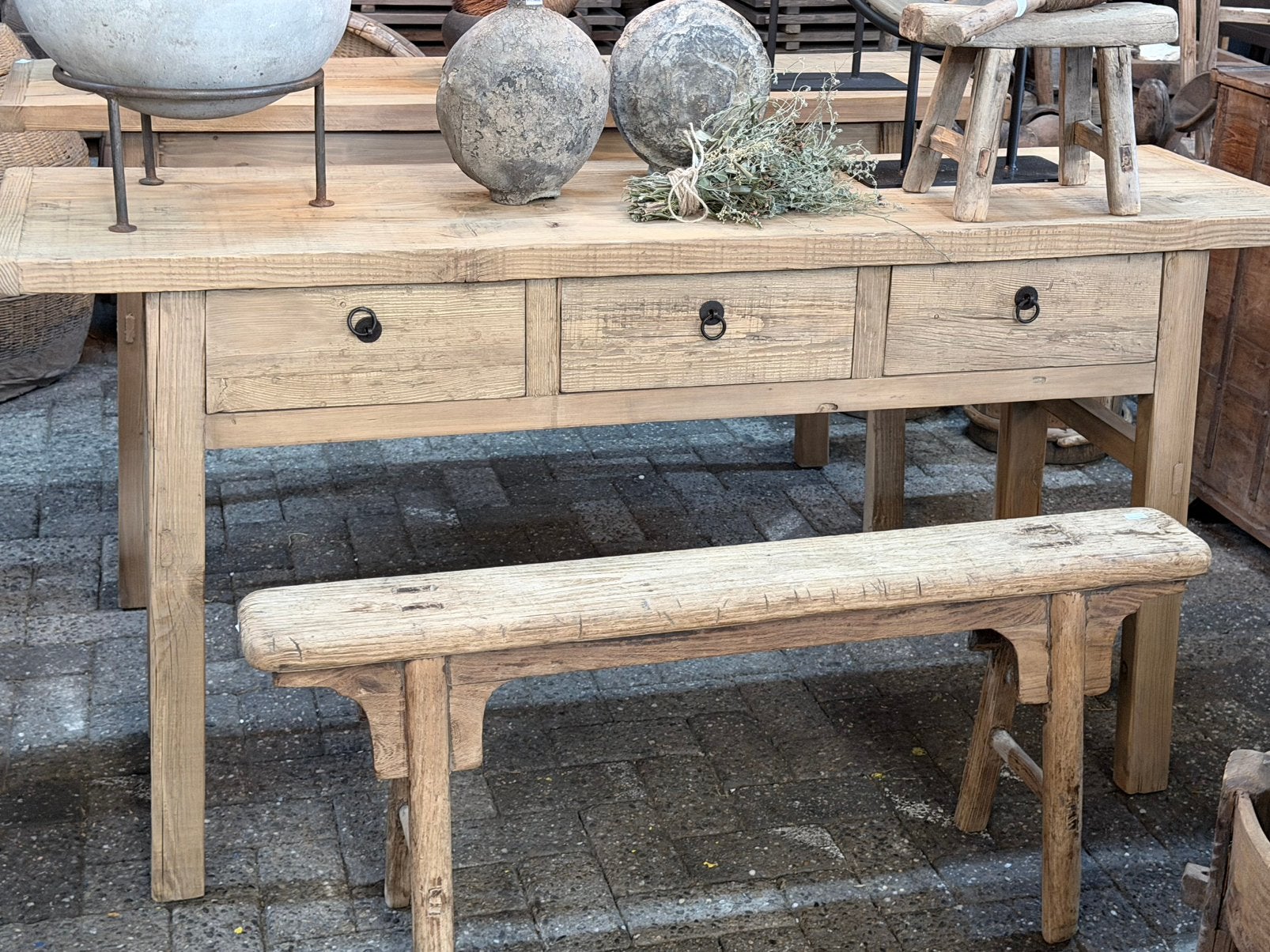 Sidetable. Chinese tafel 3 laden 160 cm stoer landelijk, Ophalen, Stoer sober landelijk hoffz aura peeperkorn wildhuus, Nieuw