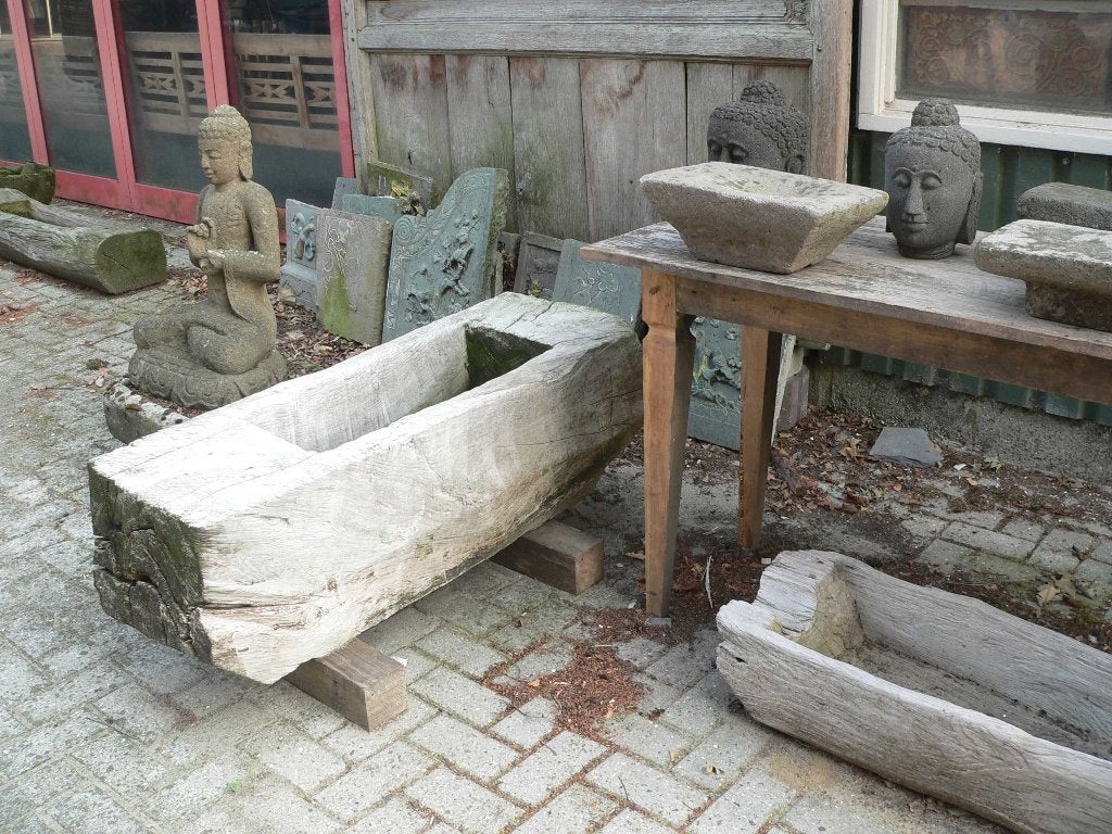 Oude waterbak ls4 TEAK HOUT bak Tuin Trog GERESERVEERD, Ophalen, Gebruikt, Zandstraat 1c, Info@devriesantiek.nl