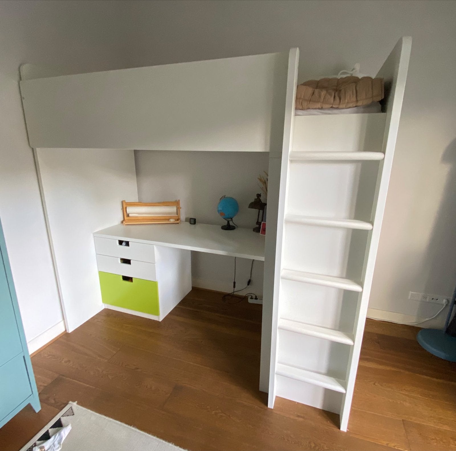 IKEA Smastad Hoogslaper met bureau en opbergruimte, Ophalen, Gebruikt, Eenpersoons, 200 cm