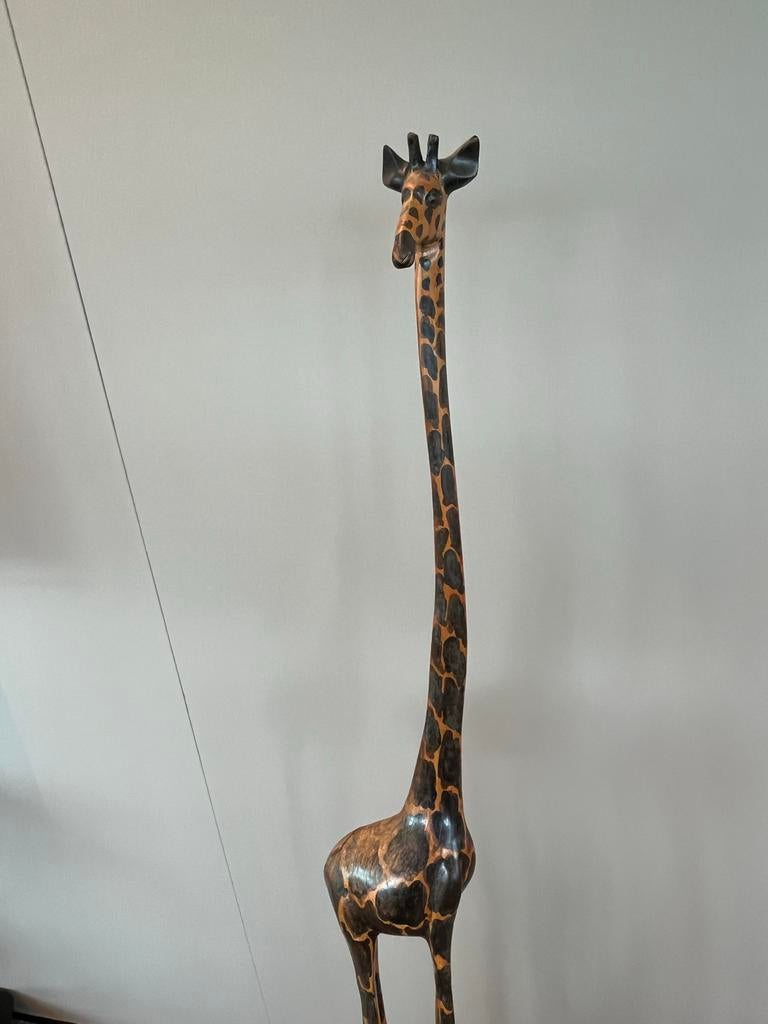 Grote houten giraf decoratiebeeld, Ophalen, Hout, Gebruikt, Overige stijlen