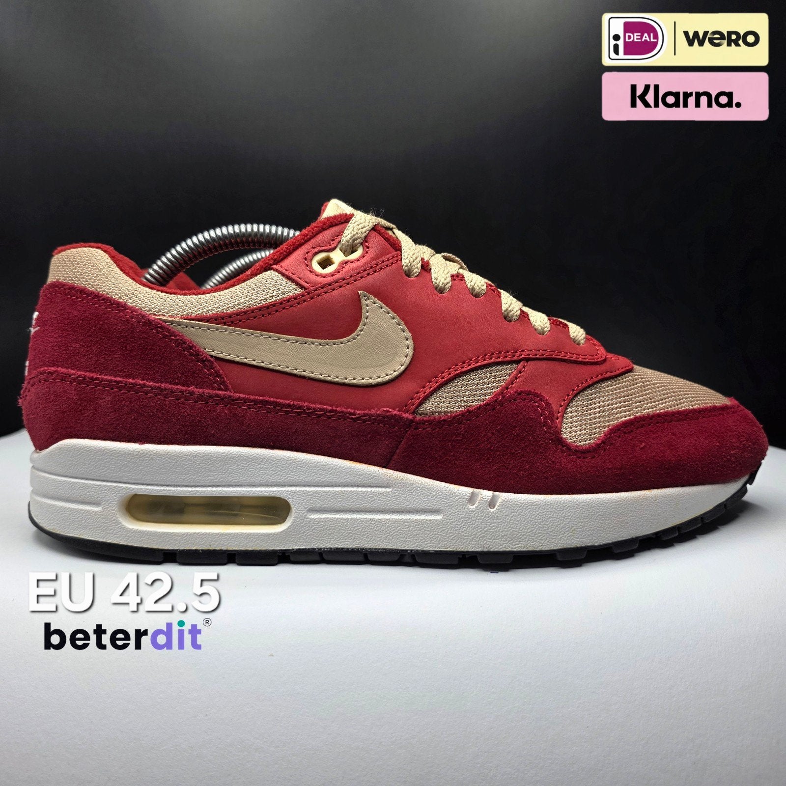 Nike Air Max 1 Curry Pack 'Red' Maat: 42.5, Nike air max, Beterdit, Ophalen of Verzenden, Heerenveen