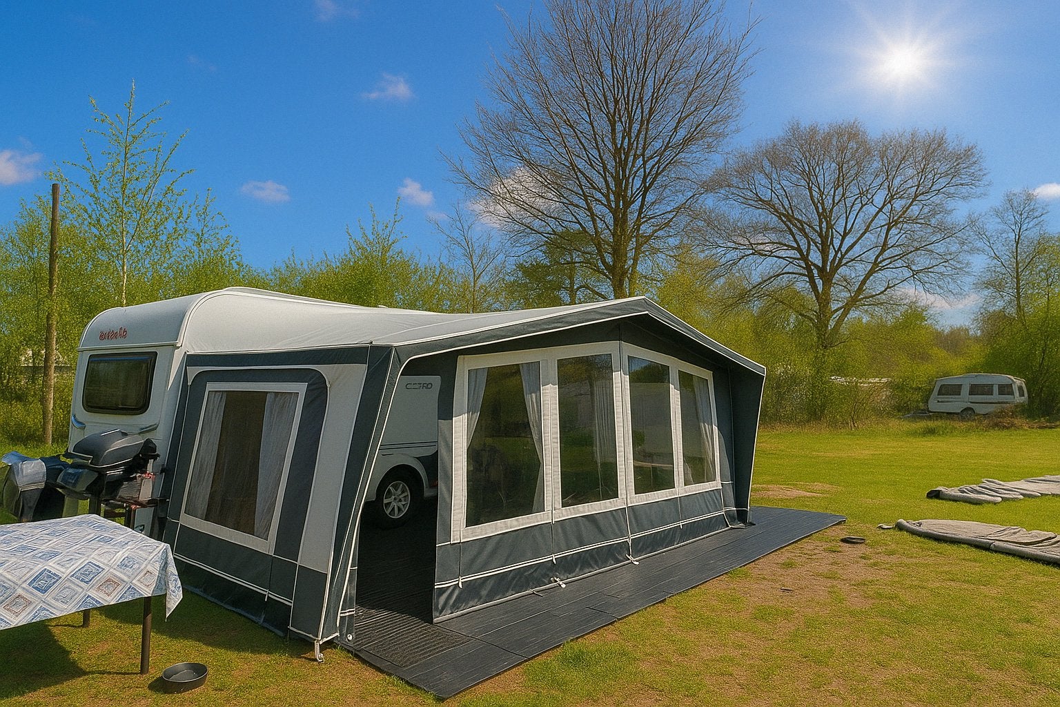 Dethleffs c go 495FR met voortent, dakluifel en airco, Rondzit, Frans bed, Airco, Particulier