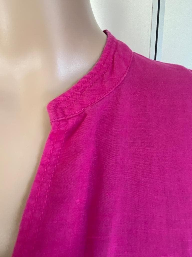 K129 Zara maat M=38/40 lange linnen blouse-jurk maxi roze, Maat 38/40 (M), Zara, Ophalen of Verzenden, Zo goed als nieuw