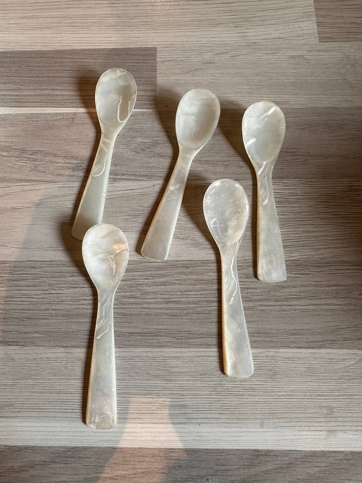Set van 5 Parelmoer Caviaar & Eierlepeltjes, Ophalen of Verzenden