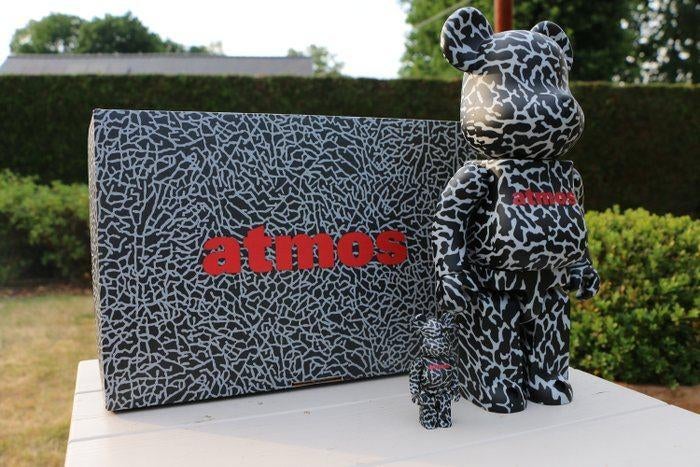 Bearbrick X Atmos reverse elephant black 400% + 100%, Ophalen of Verzenden