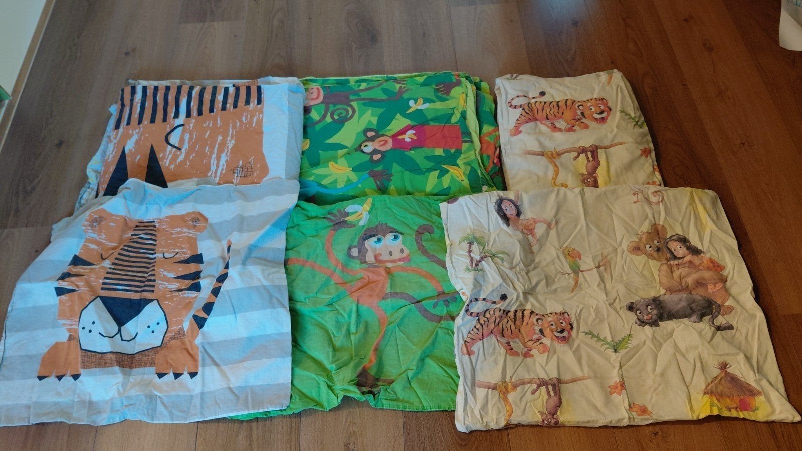 Leuke dekbedovertrekken voor kinderbed - Tijger en Aap, Gebruikt, Dekbedovertrek, Ophalen of Verzenden, Kinderbed