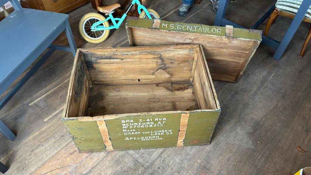 Vintage Indonesië Verhuiskist - 1950, Ophalen, Gebruikt, 50 tot 100 cm, 50 tot 75 cm